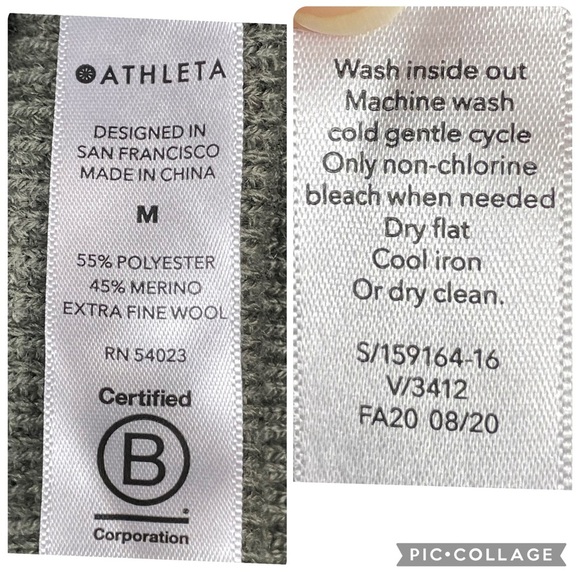 Athleta Hanover V-Neck Merino Wool Blend Athleisure Layering Oversized Sweater M - Picture 11 of 14